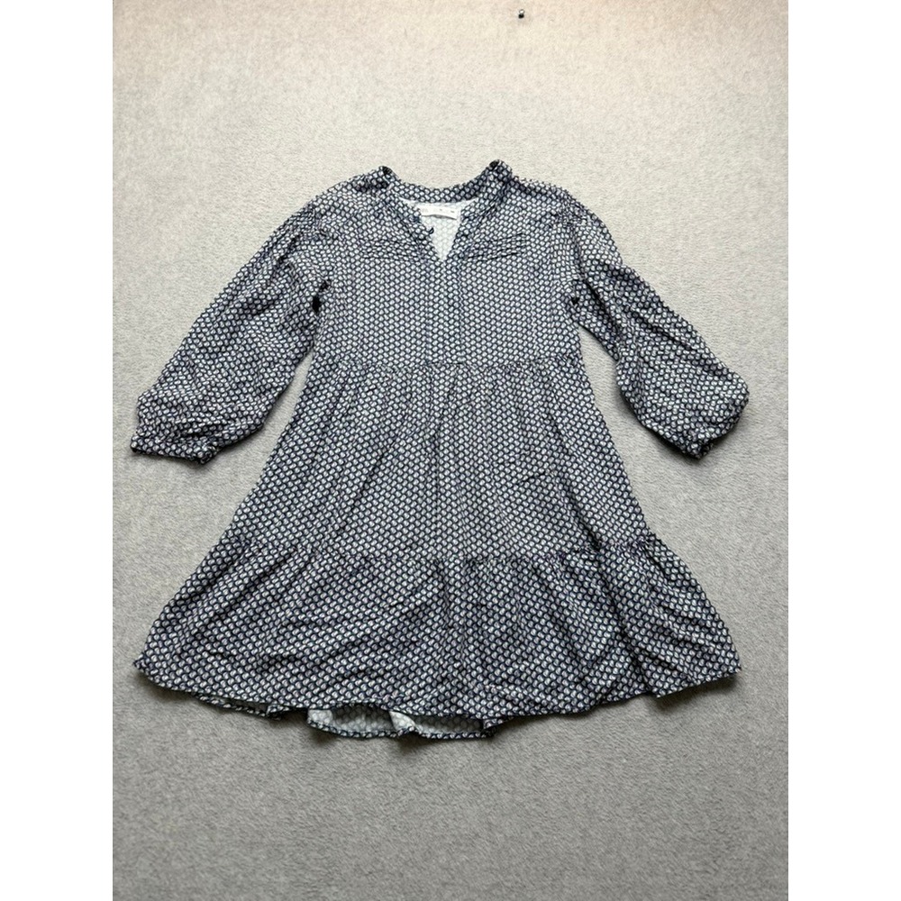 Zara Girls Geometric Shell Print Tiered Mini Dress Purple Green Blue Size 10 140